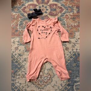 Old navy Pink Kids One Piece with lady bug graphic 6-12 months
